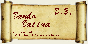Danko Batina vizit kartica